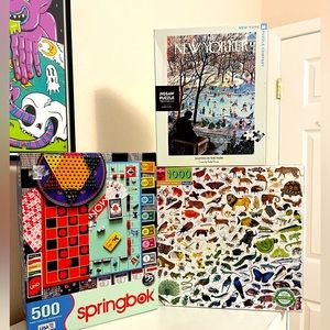 Three 3 Jigsaw Puzzles, New Yorker, eeboo, Springbook, 500, 750, 1000 pieces